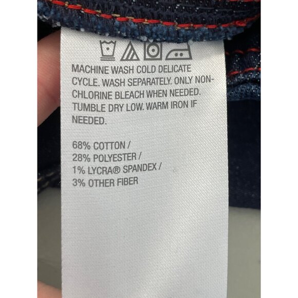 Peace Love World Authentic Denim Petite Wide Leg Jeans Size 8P Indigo Dark Wash - Picture 7 of 9